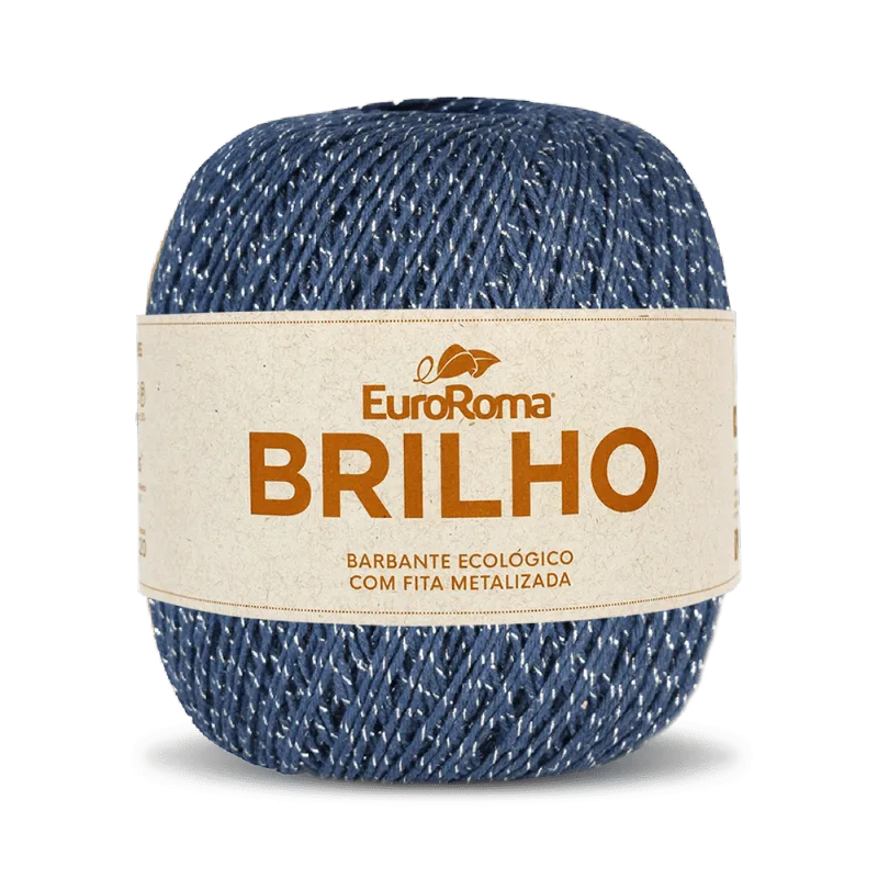 Barbante Euroroma Brilho Prata 4/6 400g C/406m 904 AZ MARINHO