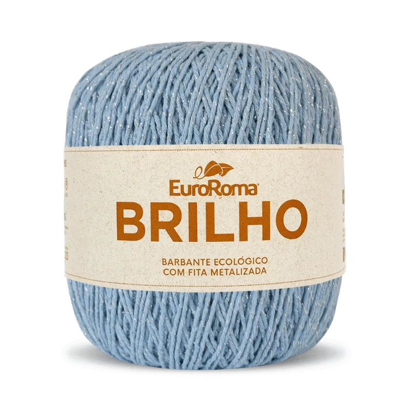 Barbante Euroroma Brilho Prata 4/6 400g C/406m AZUL BEBE