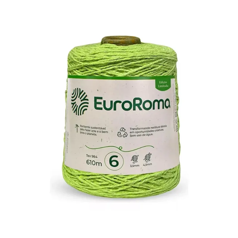 Barbante Euroroma Colorido 4/6 600g C/610m Verde Citrus