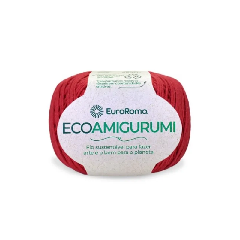 Fio Euroroma Ecoamigurumi 8/7 160g 254m 1000 Vermelho
