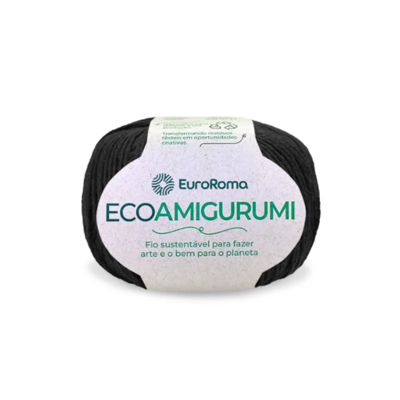 Fio Euroroma Ecoamigurumi 8/7 160g 254m 250 Preto