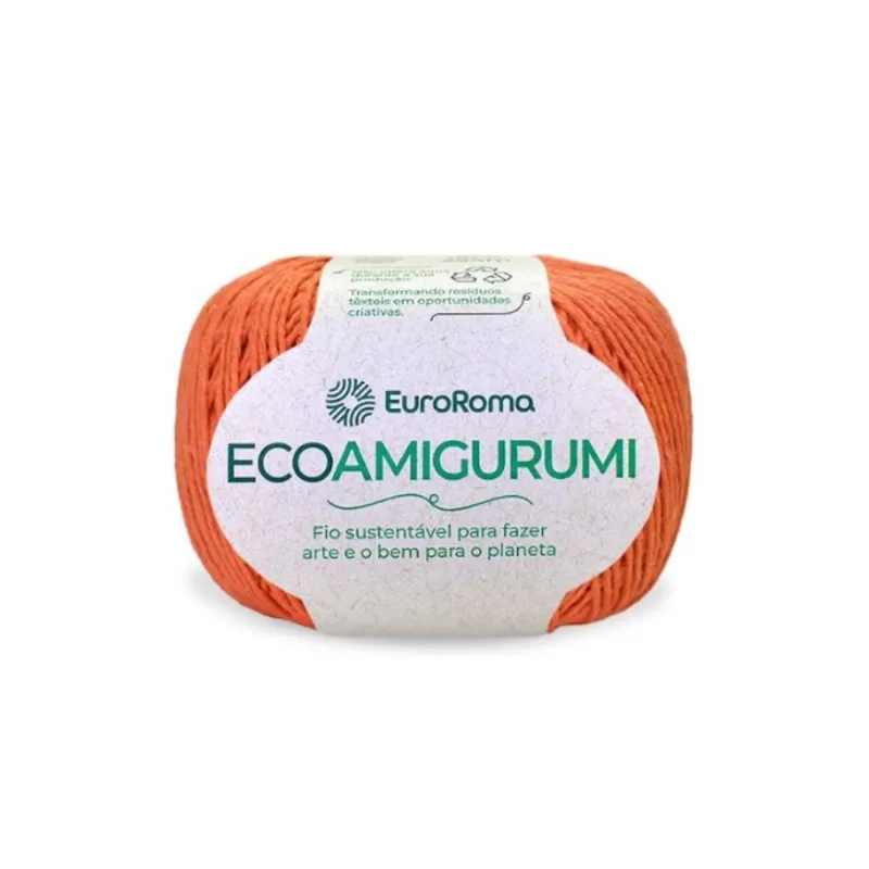 Fio Euroroma Ecoamigurumi 8/7 160g 254m 750 Laranja