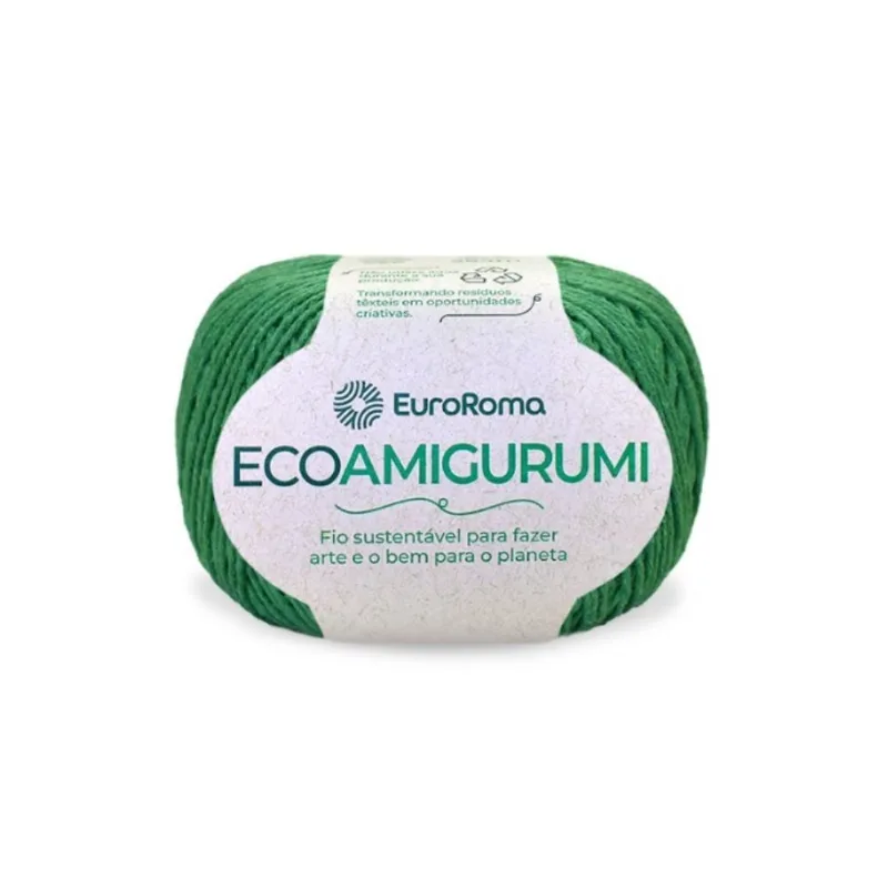 Fio Euroroma Ecoamigurumi 8/7 160g 254m 803 Verde Bandeira