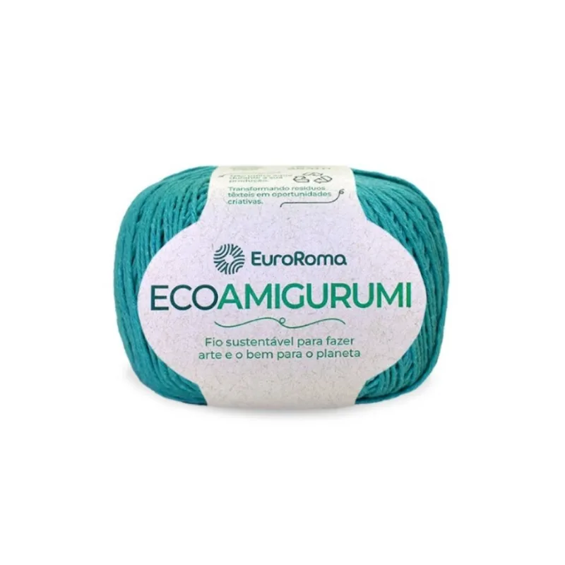 Fio Euroroma Ecoamigurumi 8/7 160g 254m 810 Verde Agua Escuro