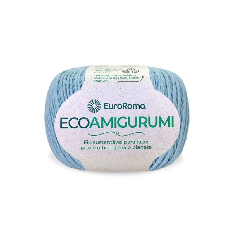 Fio Euroroma Ecoamigurumi 8/7 160g 254m 900 Azul Bebe