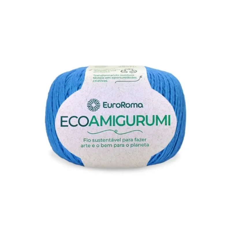Fio Euroroma Ecoamigurumi 8/7 160g 254m 901 Azul Piscina