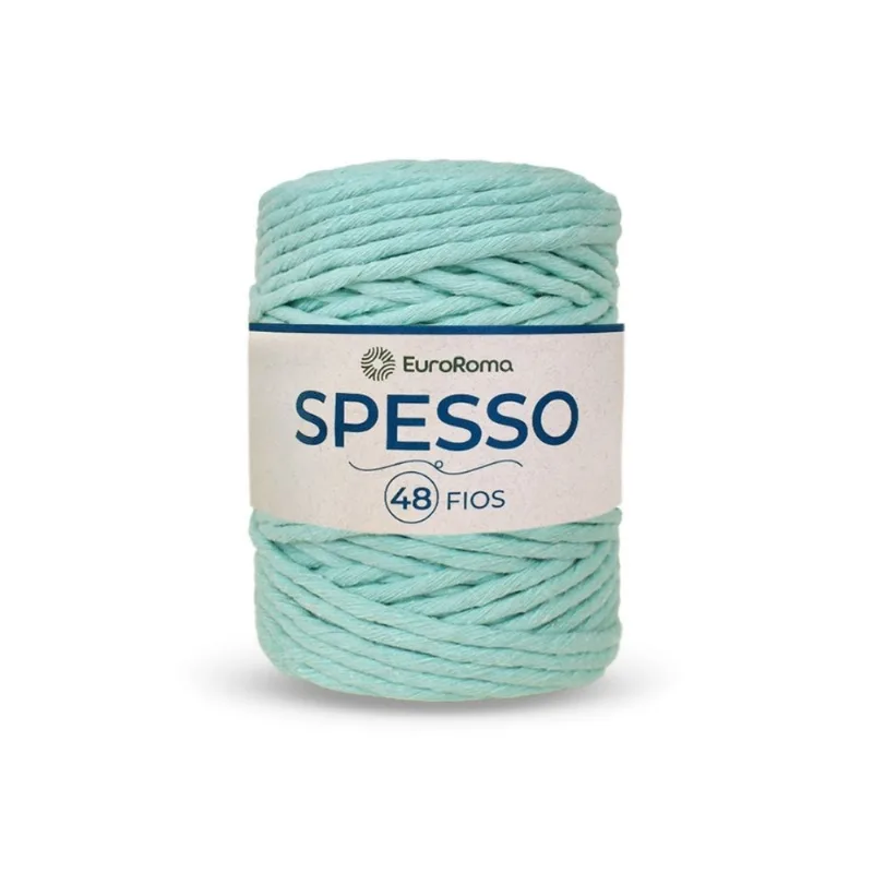 Barbante Euroroma Spesso 1430/1110 4/48 1kg 127m Verde Agua Claro