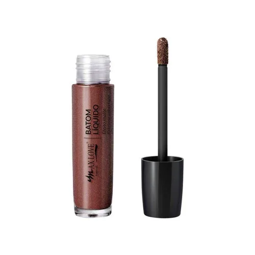 Batom Liq Max Love Metalic 65 Marrom - MAX LOVE - Higiene E Beleza