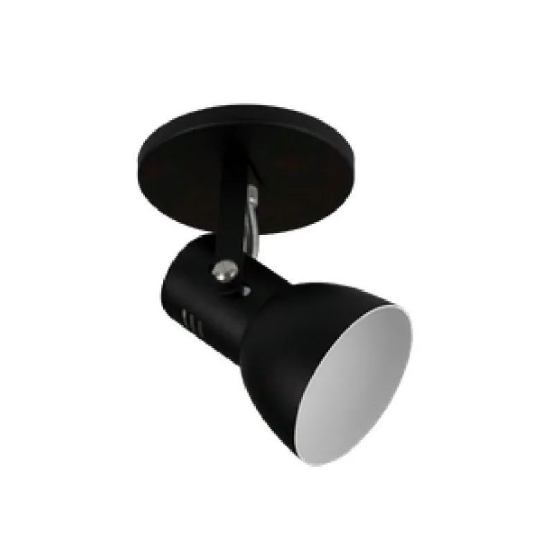 Spot Cone Preto Para 1 Lâmpada Kin Home