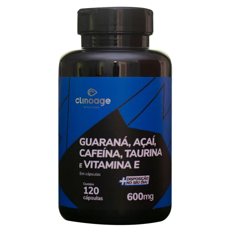 Guaraná Açaí Cafeína Taurina E Vitamina E 600mg 120 Cápsulas  - Clinoage - Não Informado
