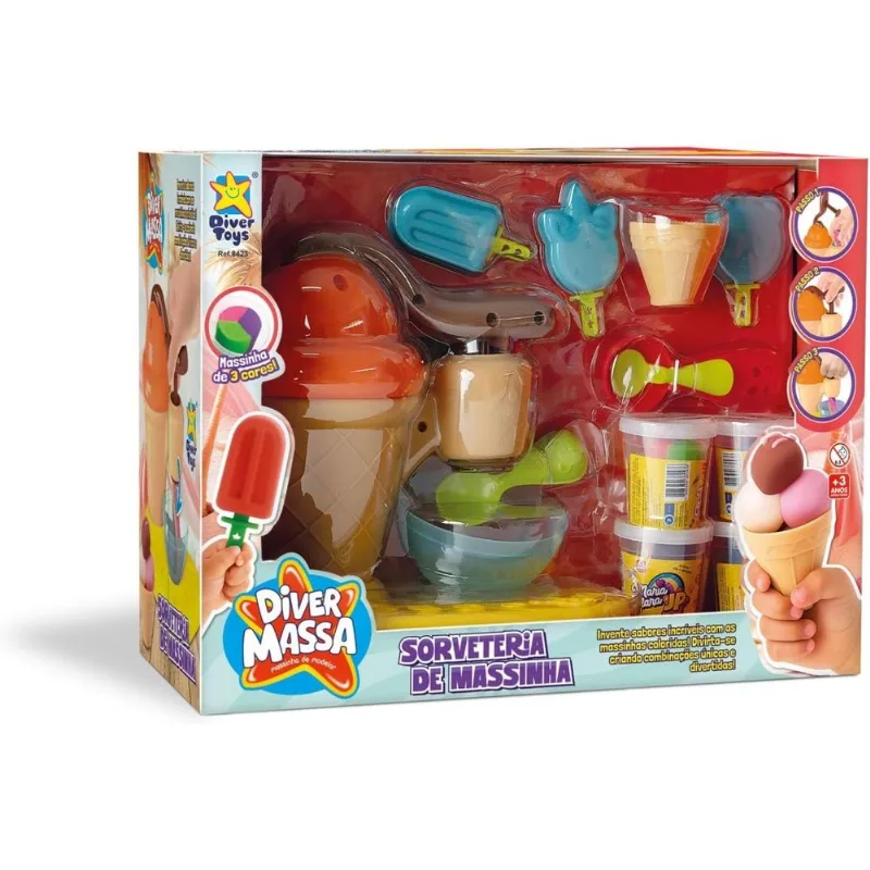 DIVER MASSA SORVETERIA (MAQUINA DE MASSINHA) - DIVERTOYS - Divertoys - Brinquedos