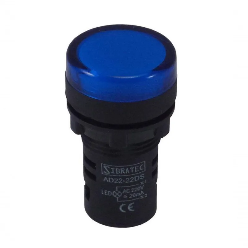 Sinaleiro Led 22mm 127/220vca Azul