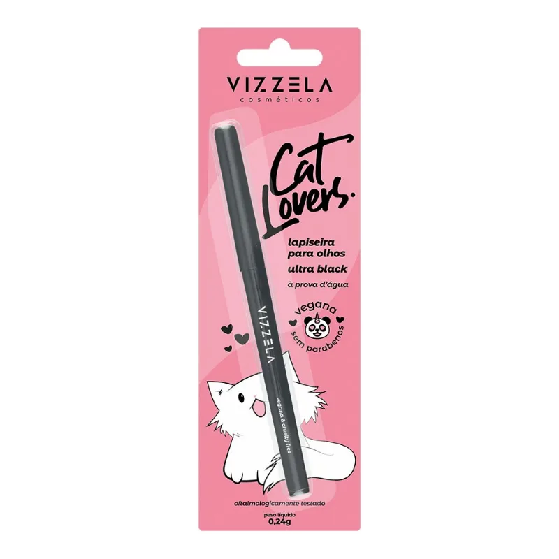 Lapiseira Para Os Olhos Vizzela Ultra Black Cat Lovers à prova d’água 0,24g