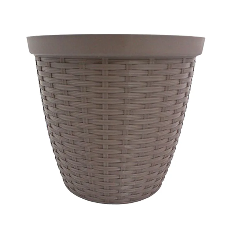 Cachepô Plástico Rattan FG Import Tabaco 3,8 L