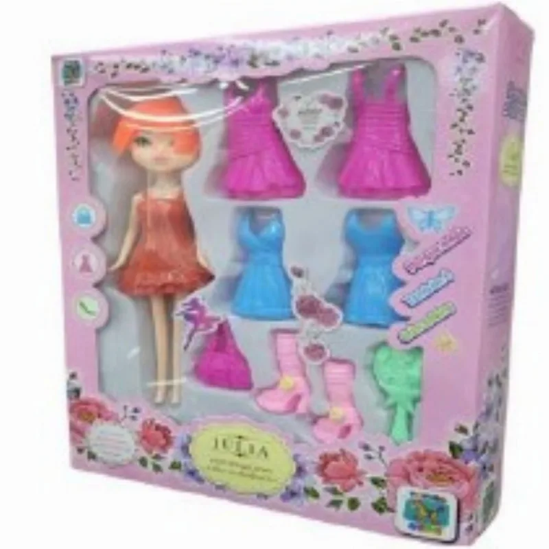 Boneca Júlia de Plástico com Acessórios