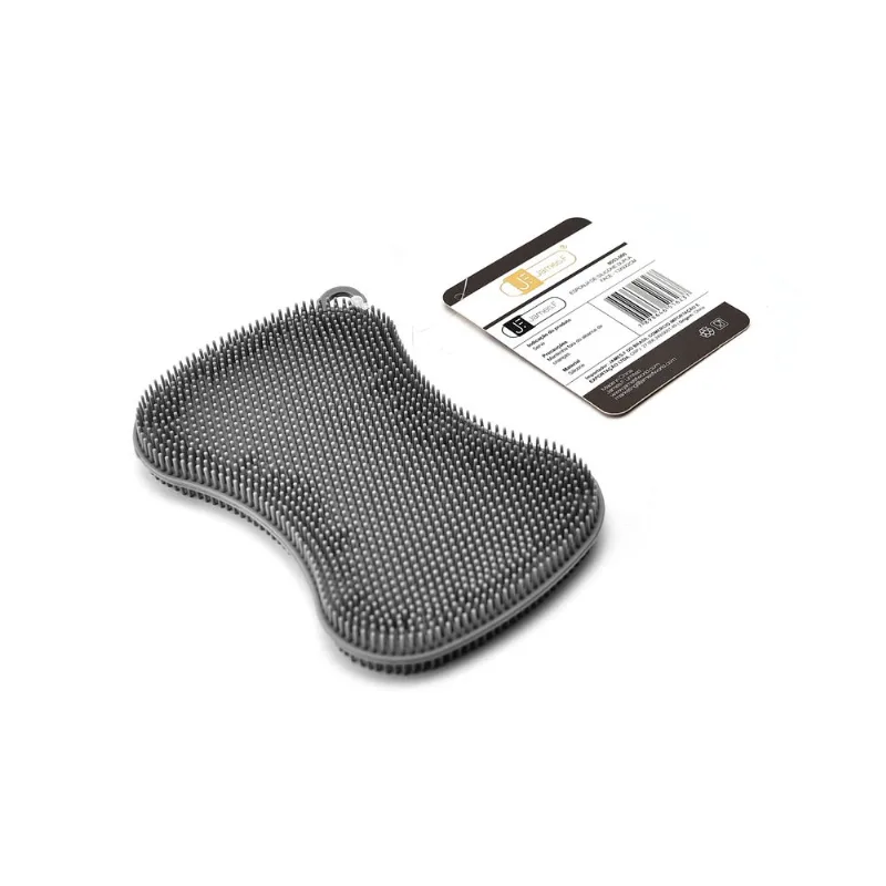 Esponja de Silicone Dupla Face Cinza 13cm