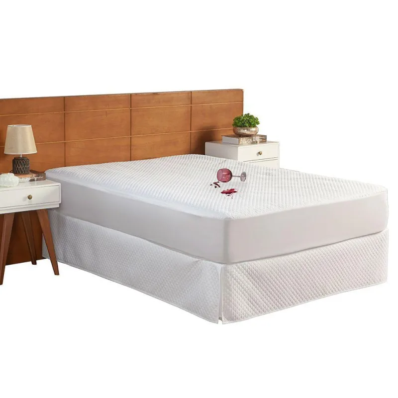 Protetor De Colchão Matelado Impermeável King 1 Peça 100% Poliéster - Branco - MR Enxovais - Colchões