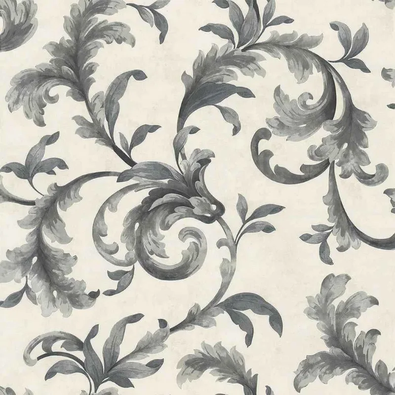 Papel de Parede Bobinex 1041 Arabesco Nouveau Preto e Bege