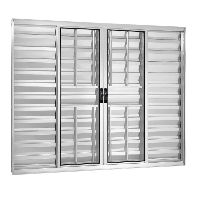 Janela Veneziana de Correr 6 Folhas Móveis Sem Grade Vlis 120x200 Branco Fortsul Esquadrisul