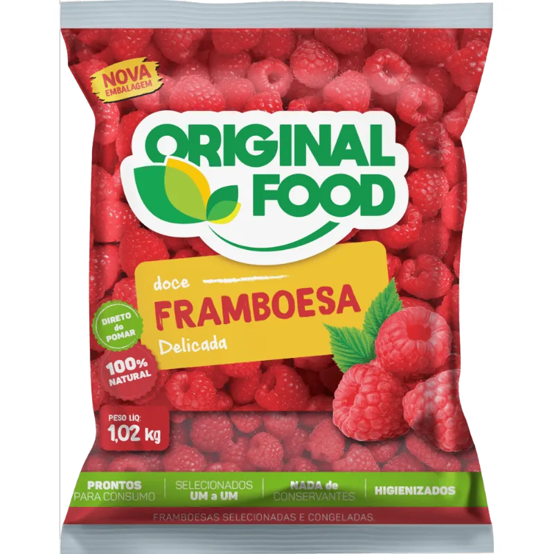 Framboesa Congelada Original Food Pacote 1,02Kg