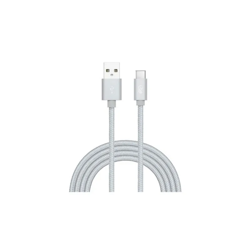 Cabo Usb-C em Nylon Trançado 2 Metros I2go Pro Cor Prata