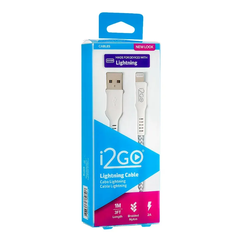 Cabo I2go Lightning Branco E Cinza IPhone 1m 1 Unidade