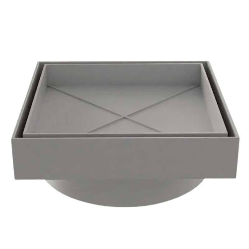 Ralo Invisível Smart Quadrado 10cm Estrela Ralo Smart Invisível Quadrado 10x10cm Cinza Estrela