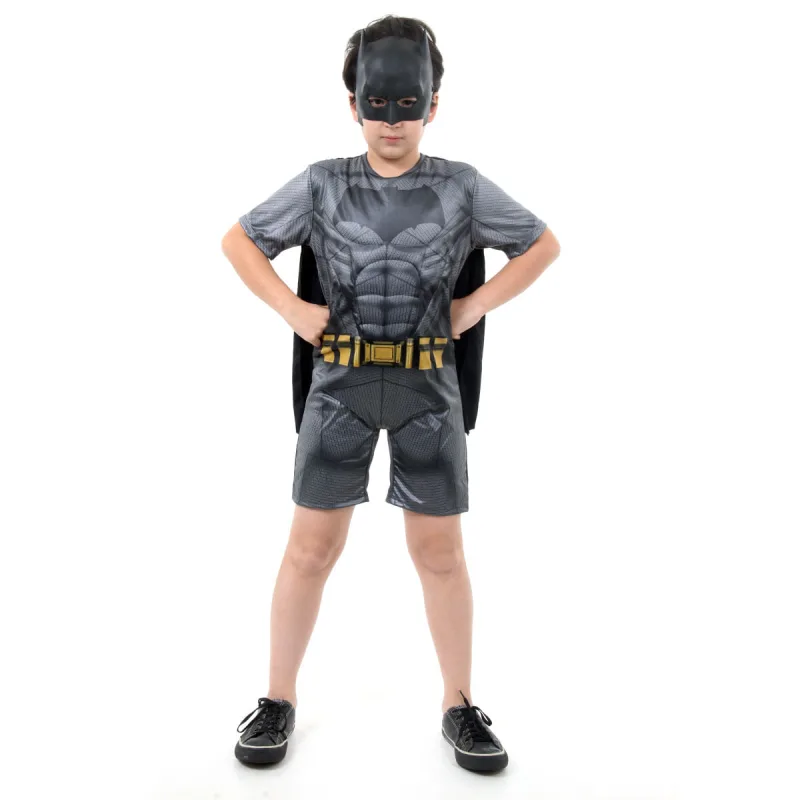 Fantasia Batman Curto Infantil com Musculatura - Liga da Justiça - DC Comics - Artigos Para Festa
