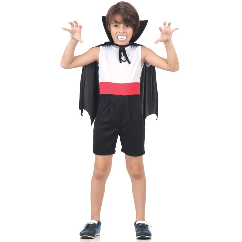 Fantasia Vampiro Infantil Curto - Halloween - Temas - Artigos Para Festa