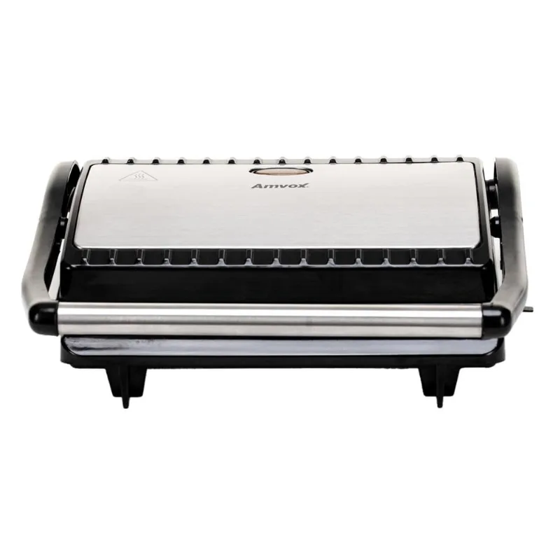 Sanduicheira Grill Amvox AMS800 Preta com Prata 220V
