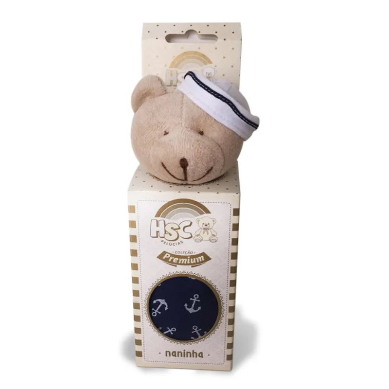 Naninha Hsc Plush Algodão Urso Boina (Marinheiro)