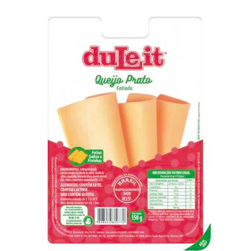Queijo Prato Duleit Fatiado 150g