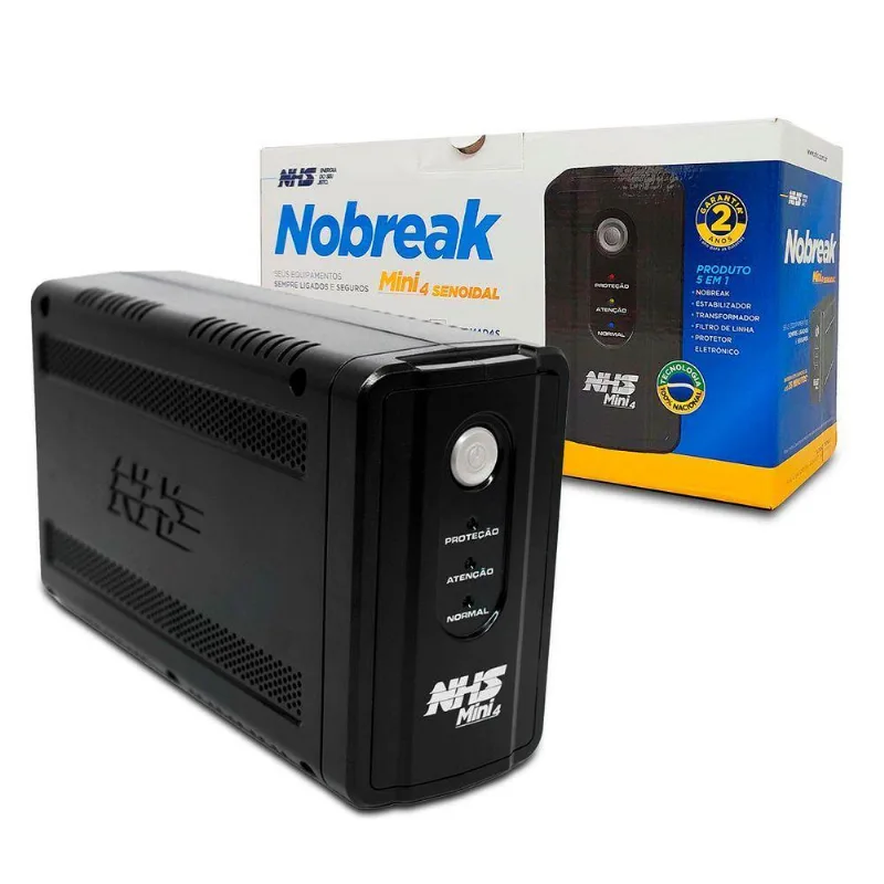 Nobreak 600va Nhs Mini 4 Senoidal, Entrada Bivolt, S/120v, Bat. 1x 7ah/12v - 91.a1.006000