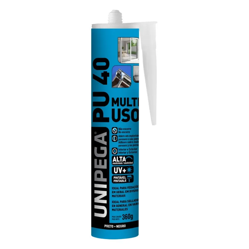 Selante Adesivo PU40 Preto 360g Unipega