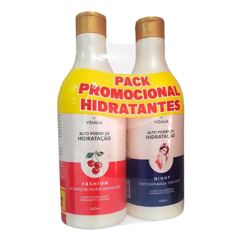 Kit Hidratante Vidalia Hidratação Fashion 500ml + Hidratante Night 500ml