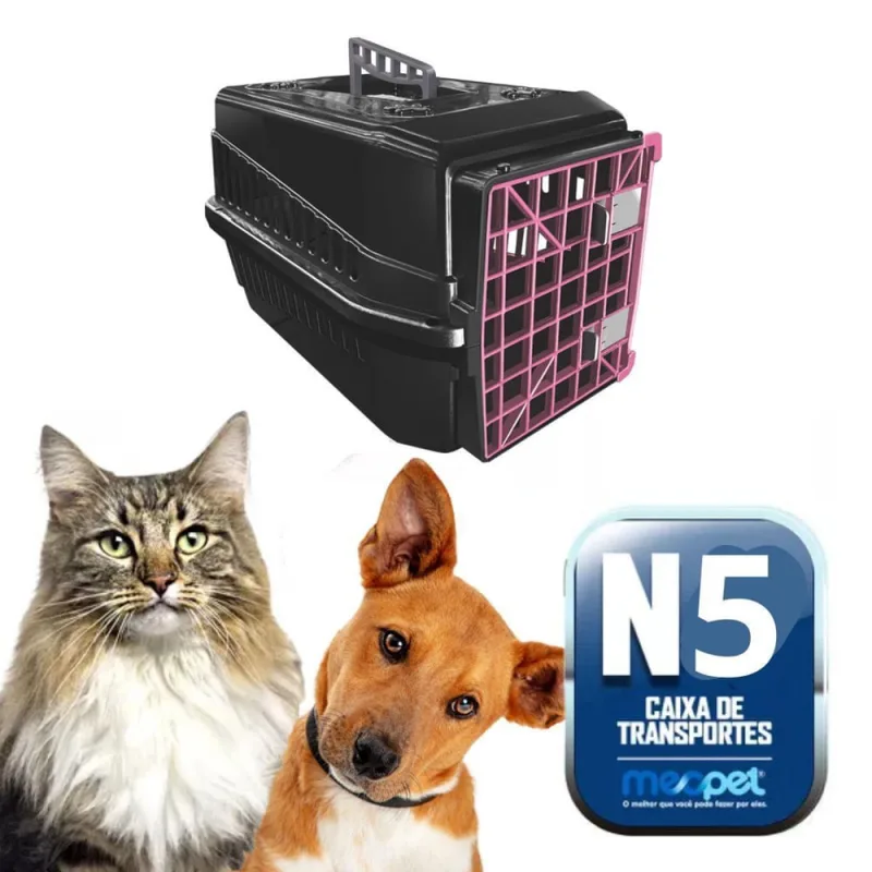 Caixa De Transporte N5 Black Rosa Cão/Gato - Não Disponível - Pet Shop