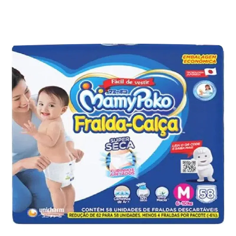 Fralda Calça MamyPoko Seca Roupinha M 58 Unidades - Mamypoko - Fraldas