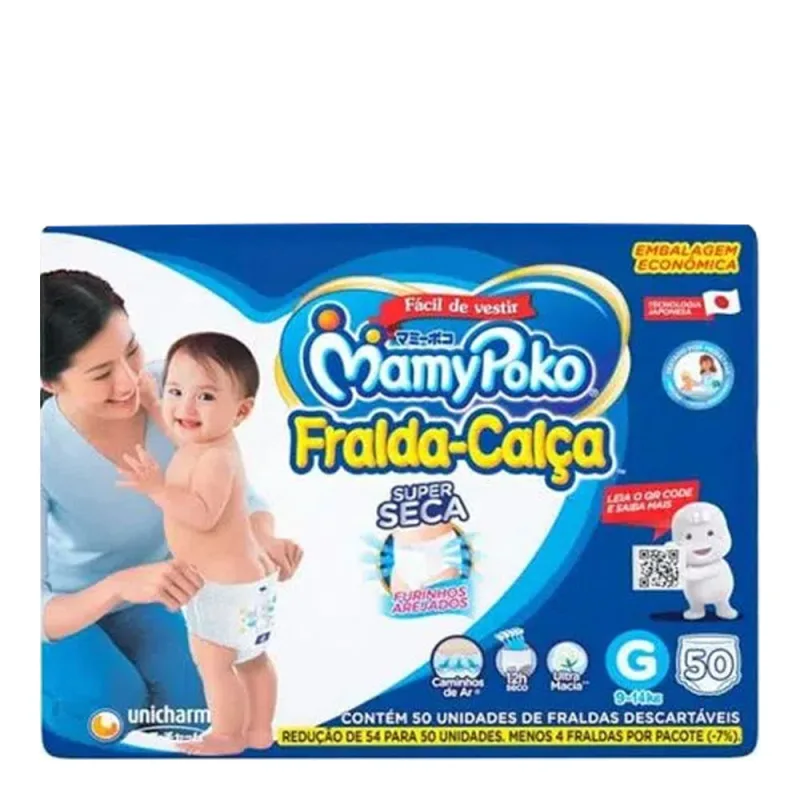 Fralda Calça MamyPoko Seca Roupinha G 50 Unidades - Mamypoko - Fraldas