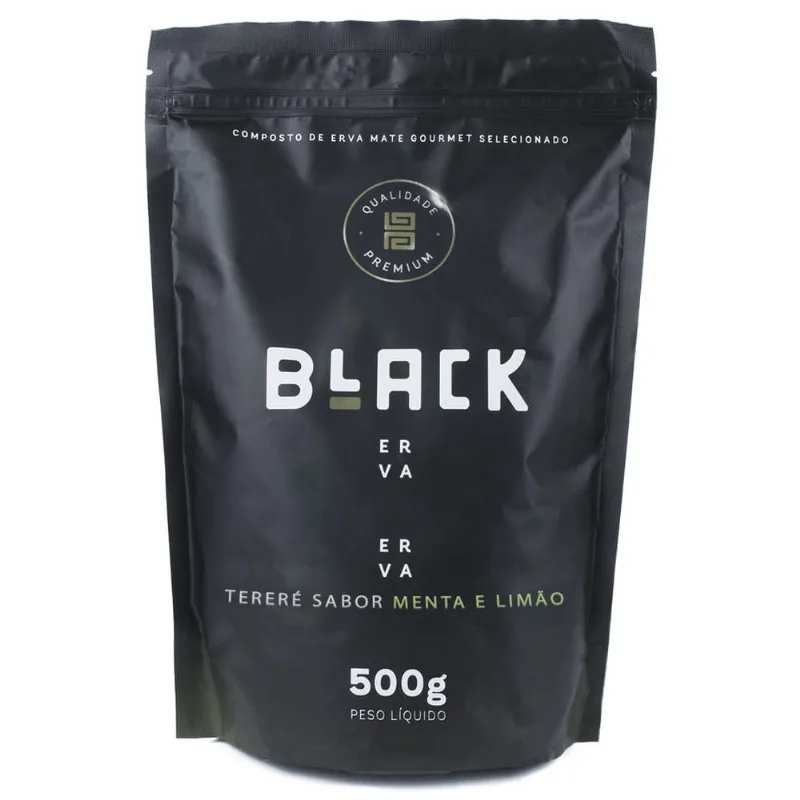 Erva Mate Para Tereré Black Erva Sabor Menta E Limão 500g