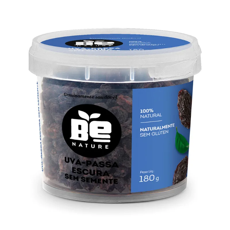 Uva Passa Escura Sem Semente Be Nature 180g