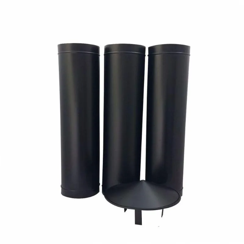 1,80 M De Duto Preto De 150 Mm De Diâmetro Com Chapéu Chinês