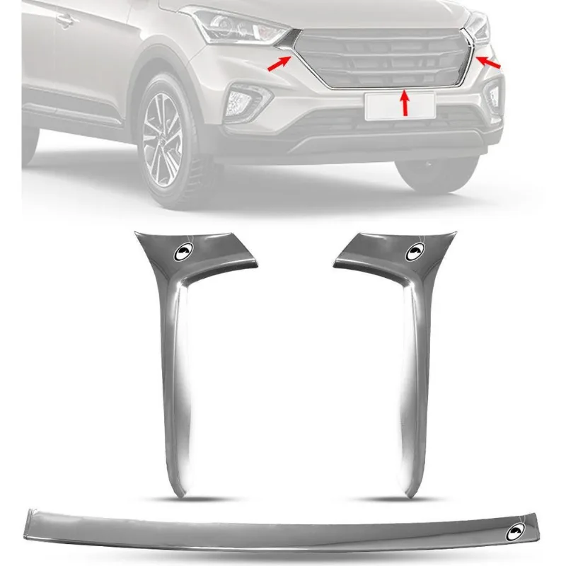 Aplique Cromado Grade Frontal Creta 2017 A 2021