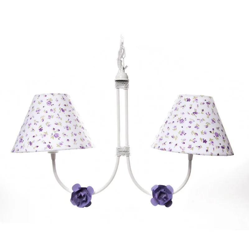 Lustre 2L Simples 2 Flores P Lilás - Potinho de Mel