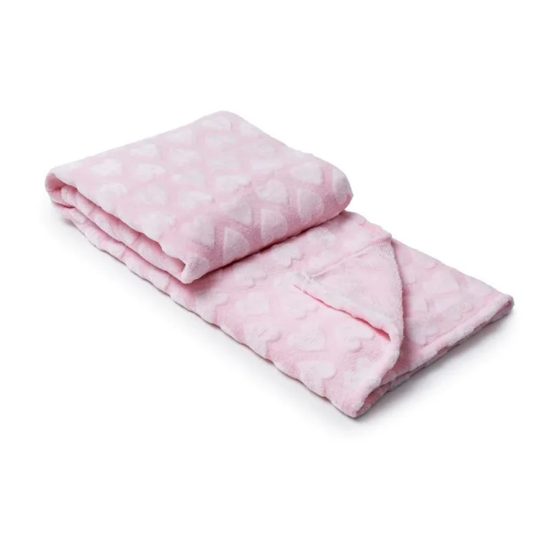Manta Bebê Sonho Corações Rosa