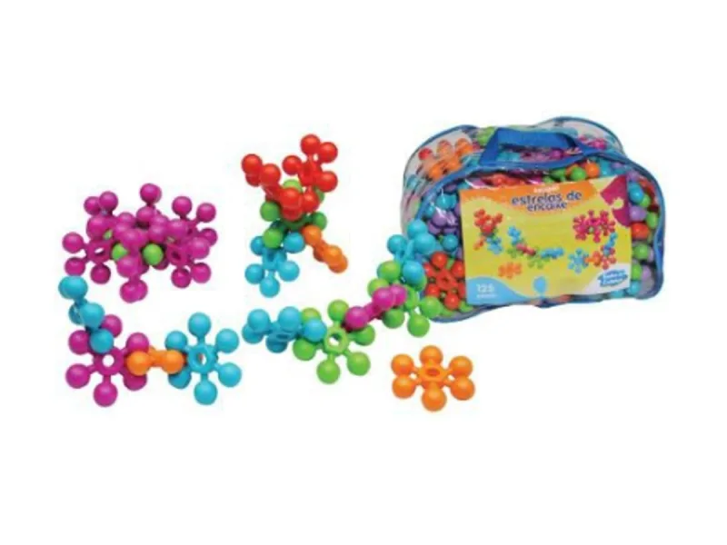 Sacola de Peças de Montar Estrelas de Encaixe 125 Peças - Sonho de Criança - Brinquedos