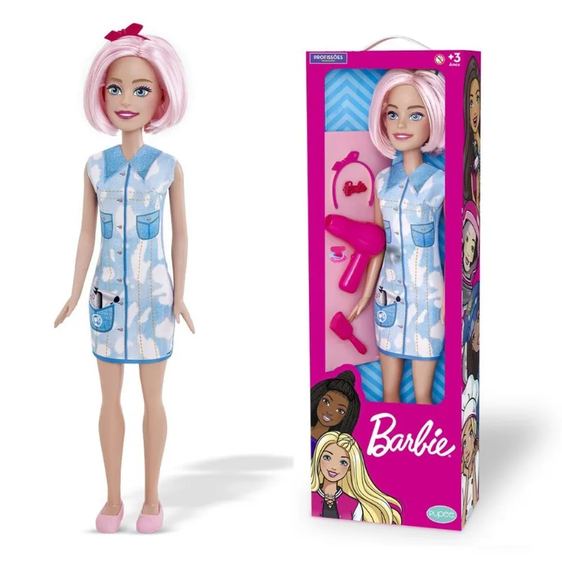 Boneca - Barbie - Large Doll Hair - Barbie Profissões - Pupee