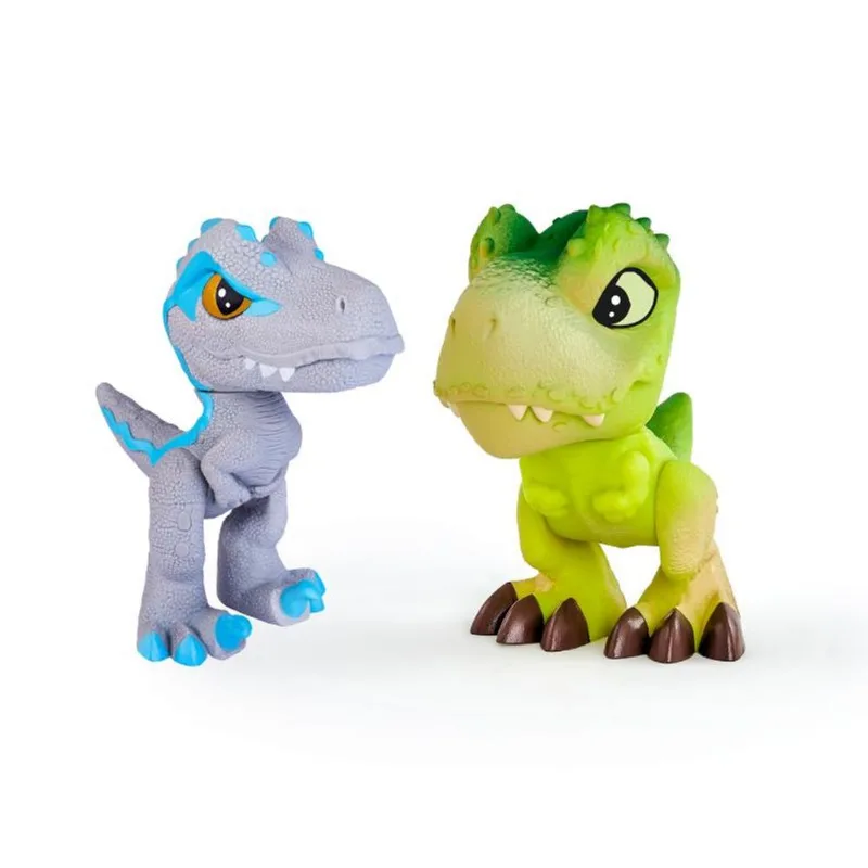 Figura De Ação - Jurassic World - Baby Dinos - T-Rex Verde Vs. Blue Cinza - Pupee