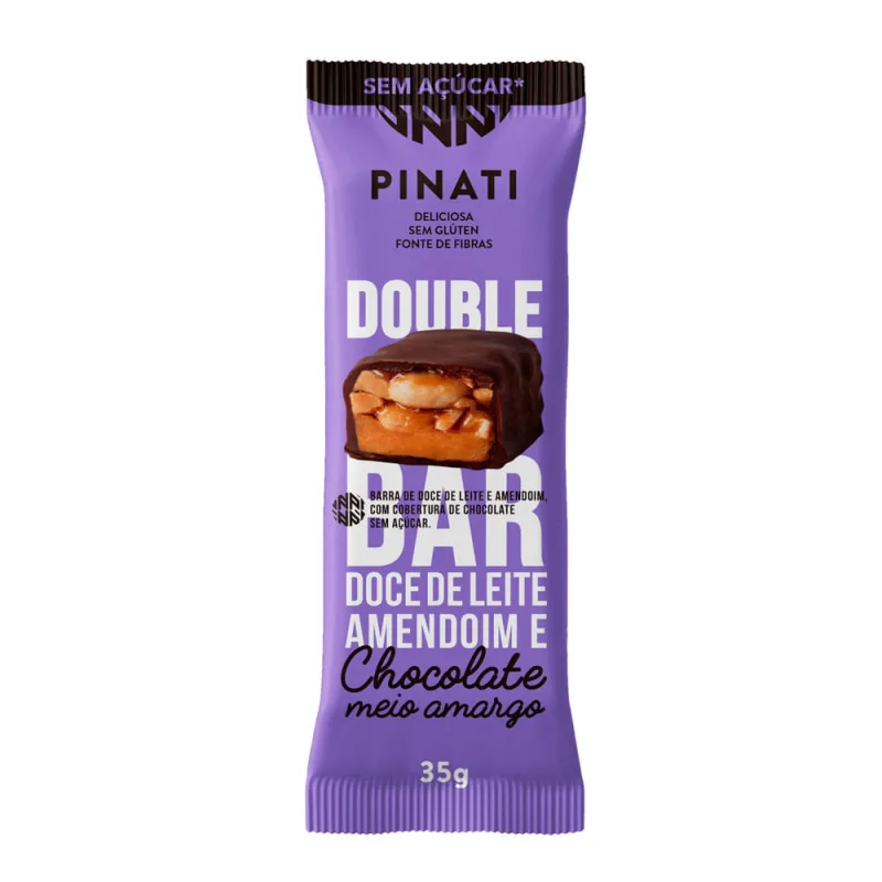 Barra Pinati Double Bar Doce De Leite Amendoim E Chocolate Meio Amargo 35g - Pinati - Mercearia