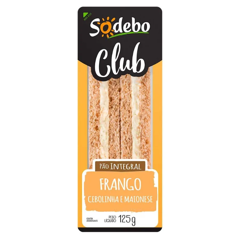 Sanduíche Integral Frango e Azeitona Sodebo 150g Pacote Pronto para Consumo