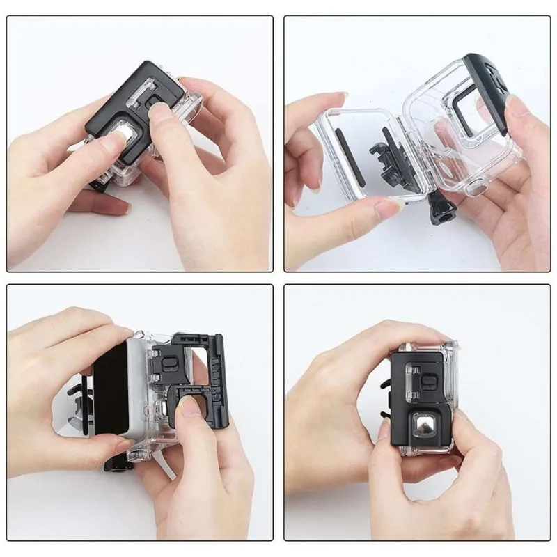 Caixa Estanque Case Housing Skeleton para GoPro Hero 7 White Silver - Sem Remoção Lente